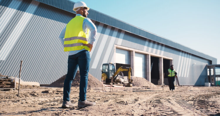 Construction of a large agricultural repair facility in progress