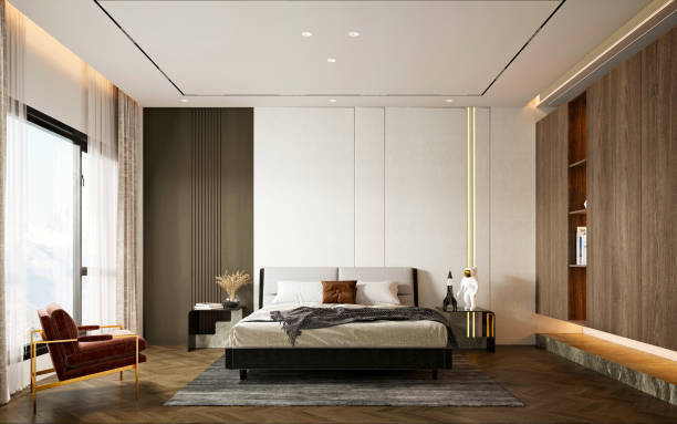 Spacious master suite addition with modern, light-filled bedroom