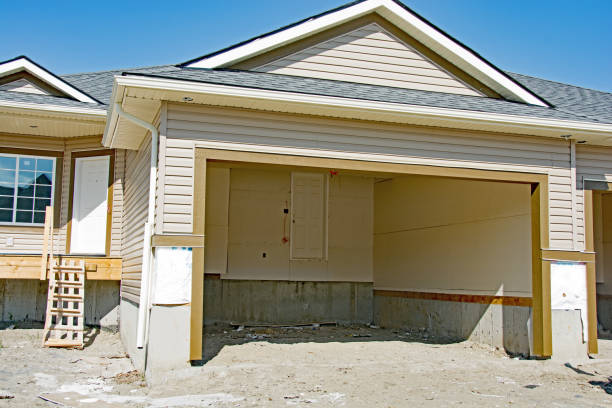Garage addition under construction with unfinished interior